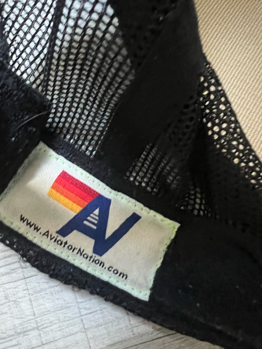 AVIATOR NATION Vintage Lightning Bolt Trucker Hat Black Truckers Cap with Yellow - Picture 12 of 13